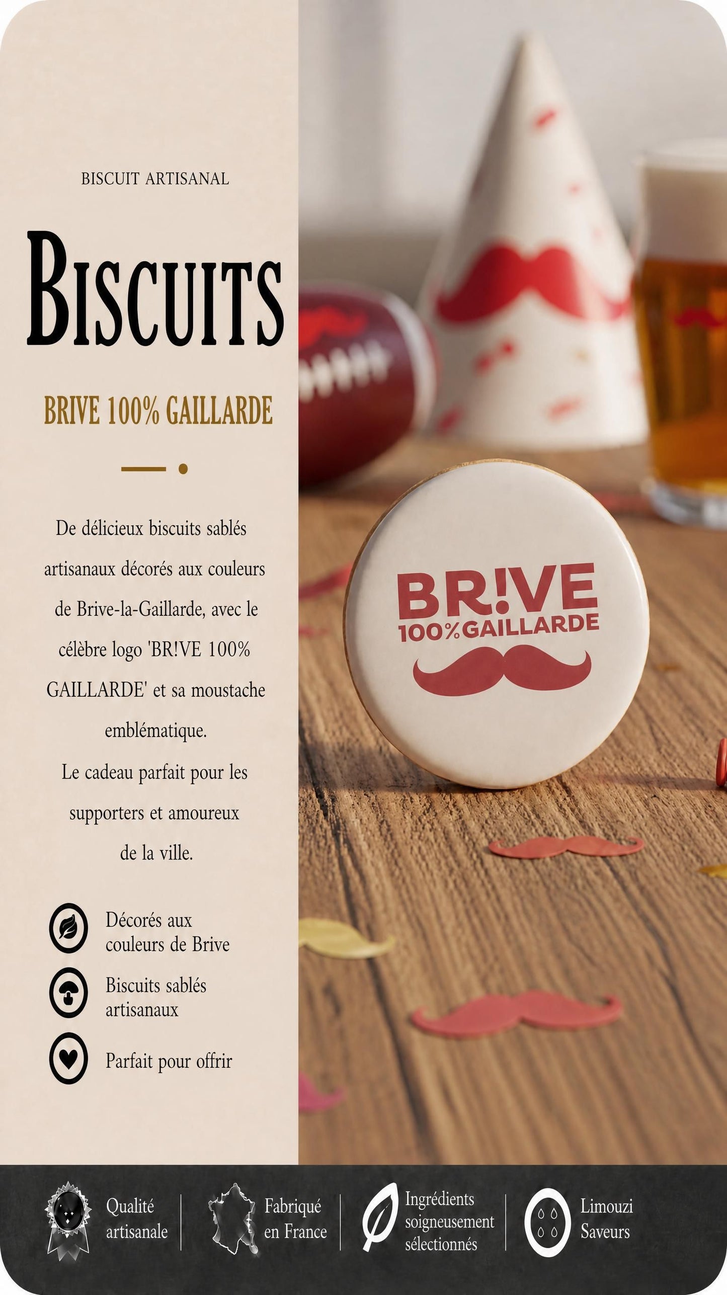 Biscuits Personnalisés "100% GAILLARDE"