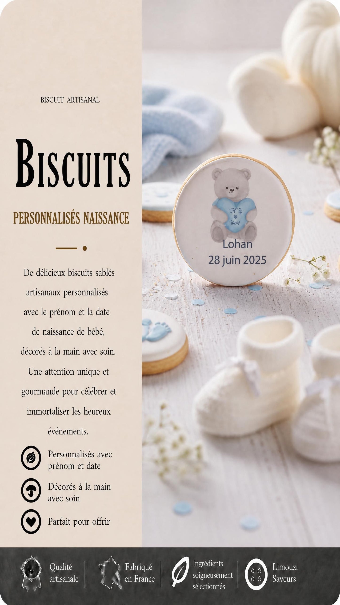 Biscuits Personnalisés "C'est un garçon"