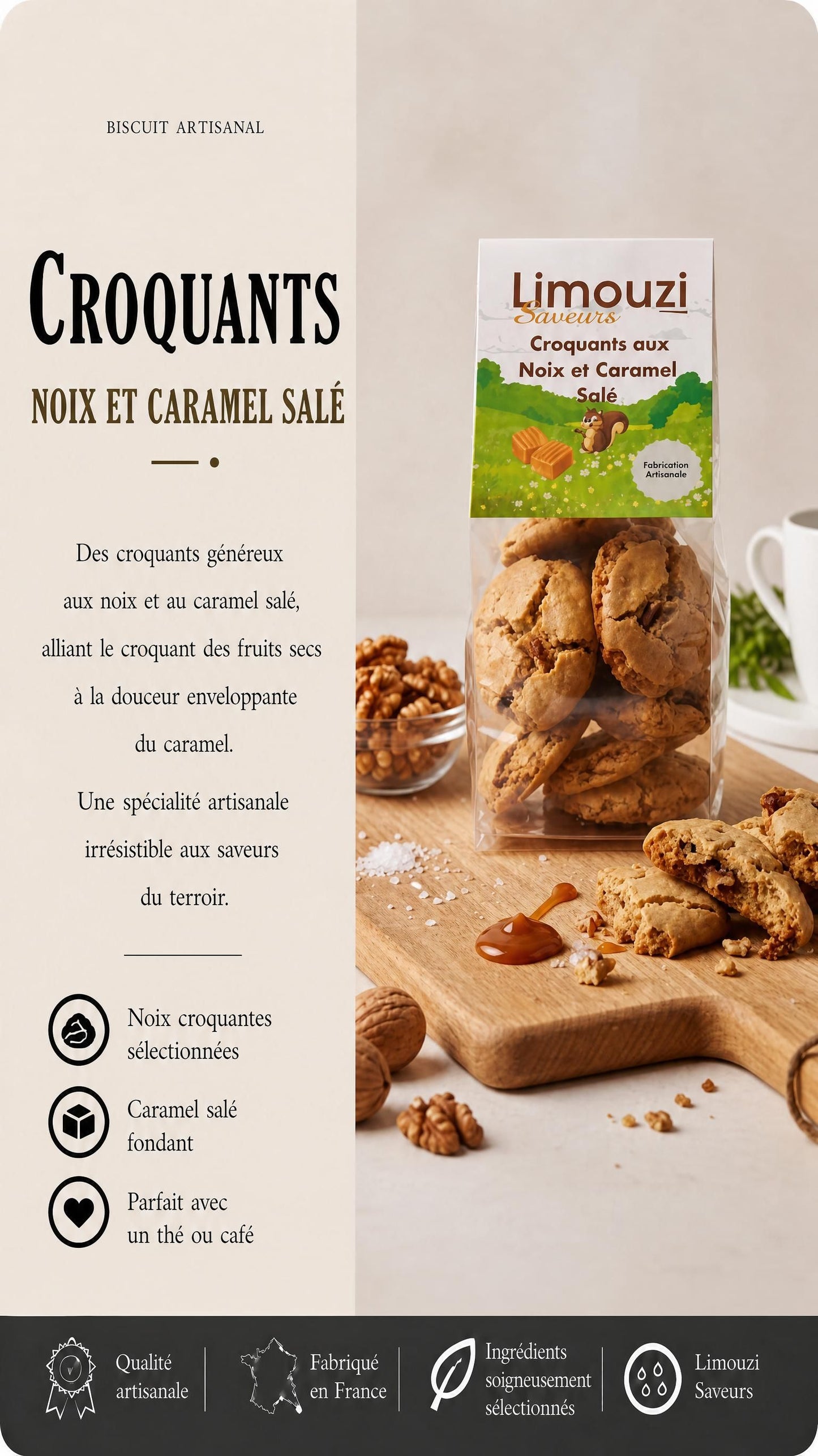 Croquant Noix Caramel Salé 80G