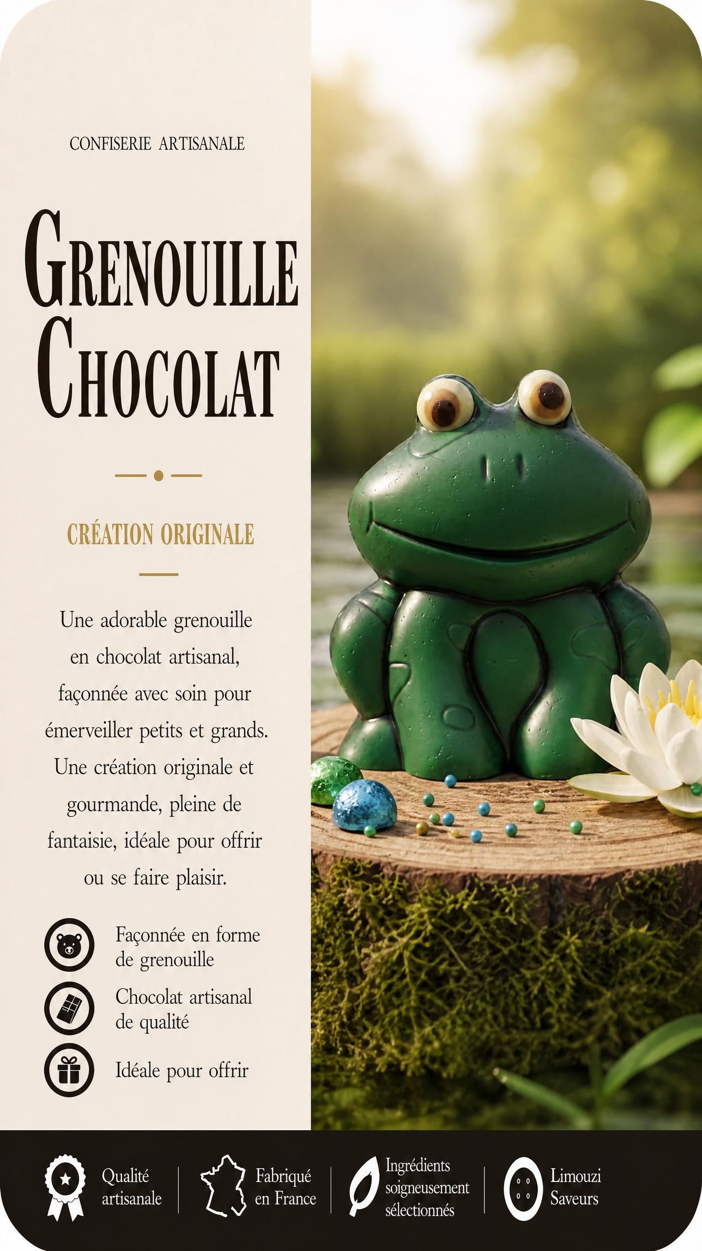 Grenouille Chocolat Noir 80g