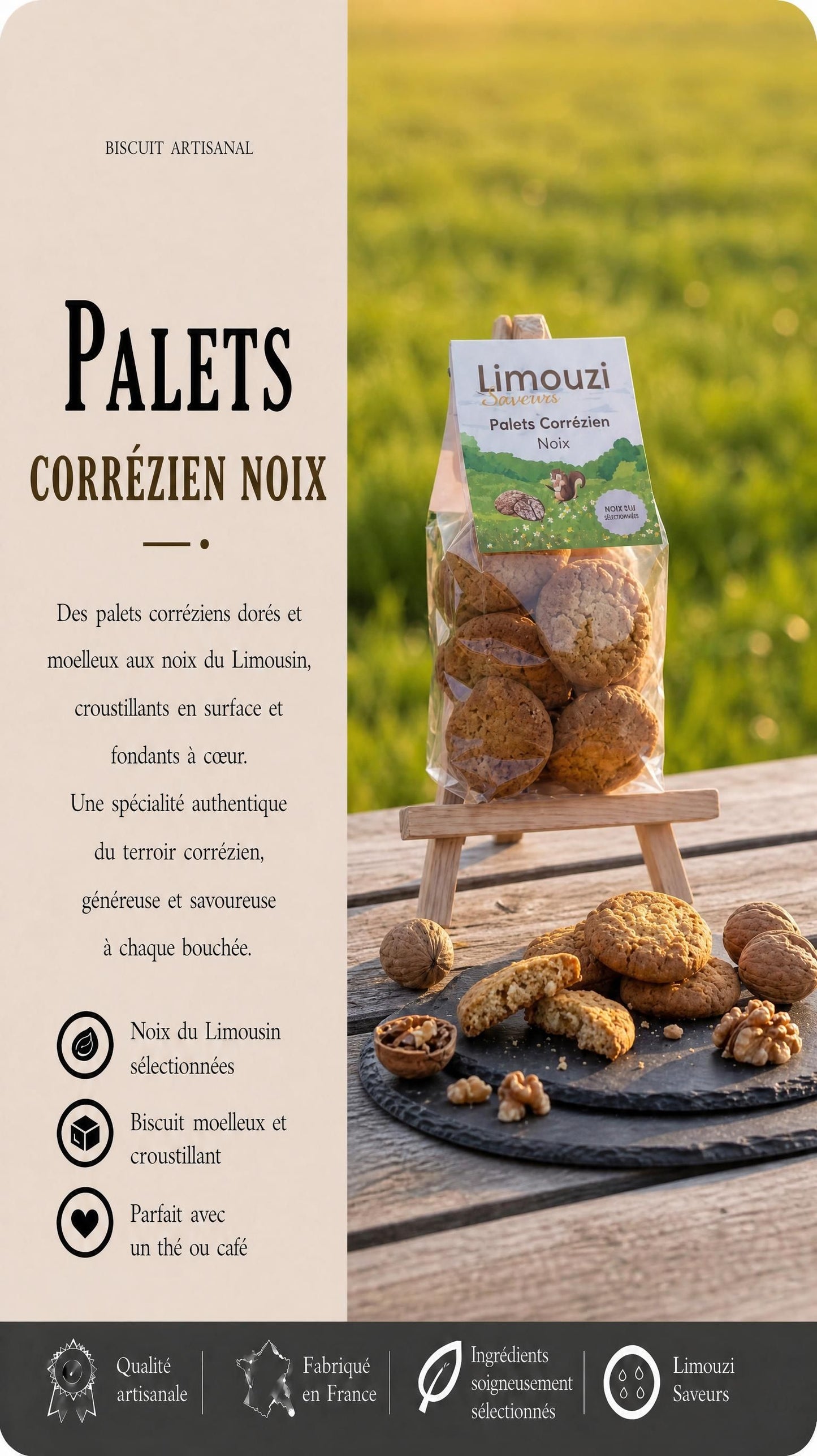 Palets Corréziens Noix 150g