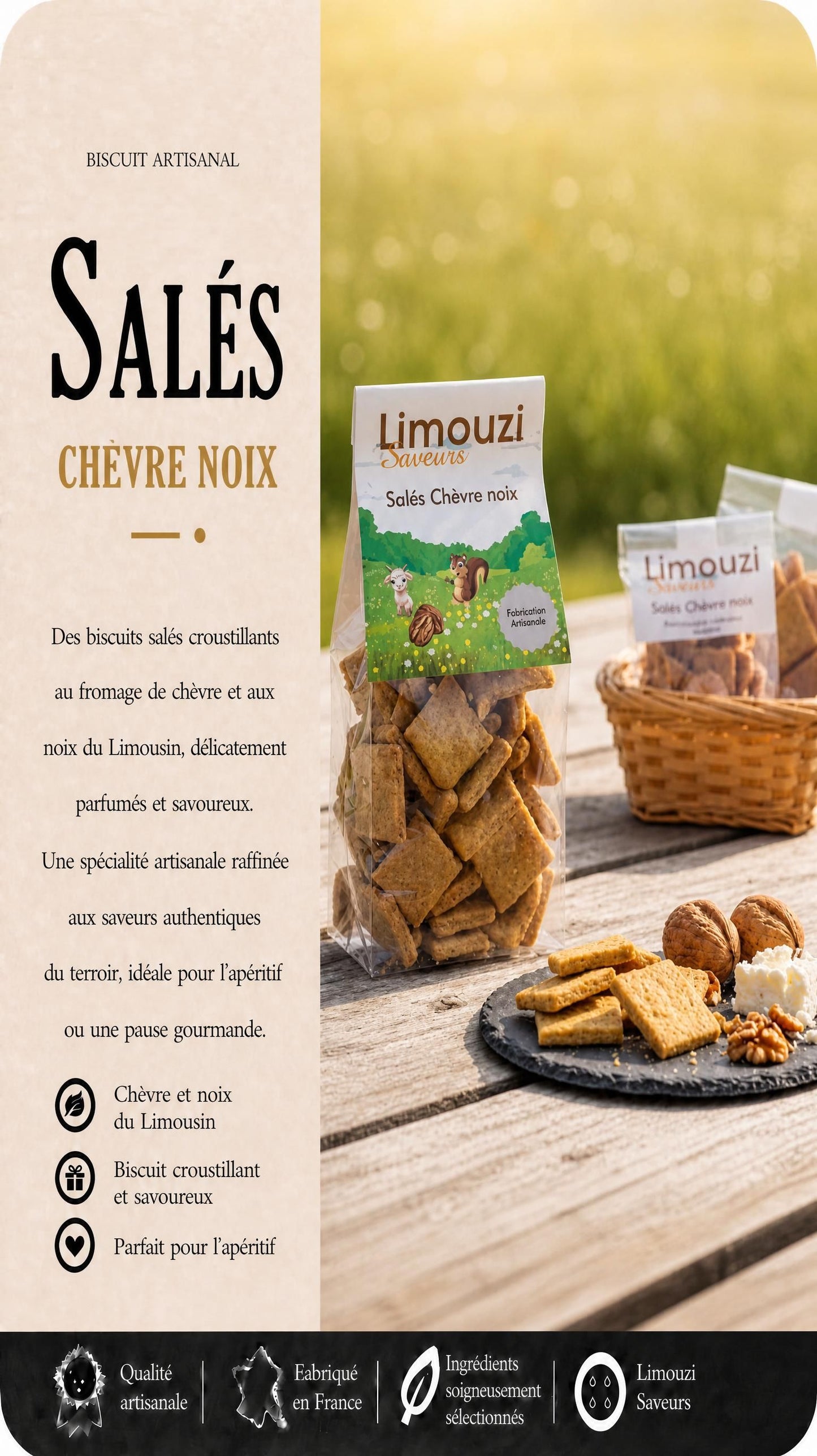 Salés Chèvre & Noix 150G