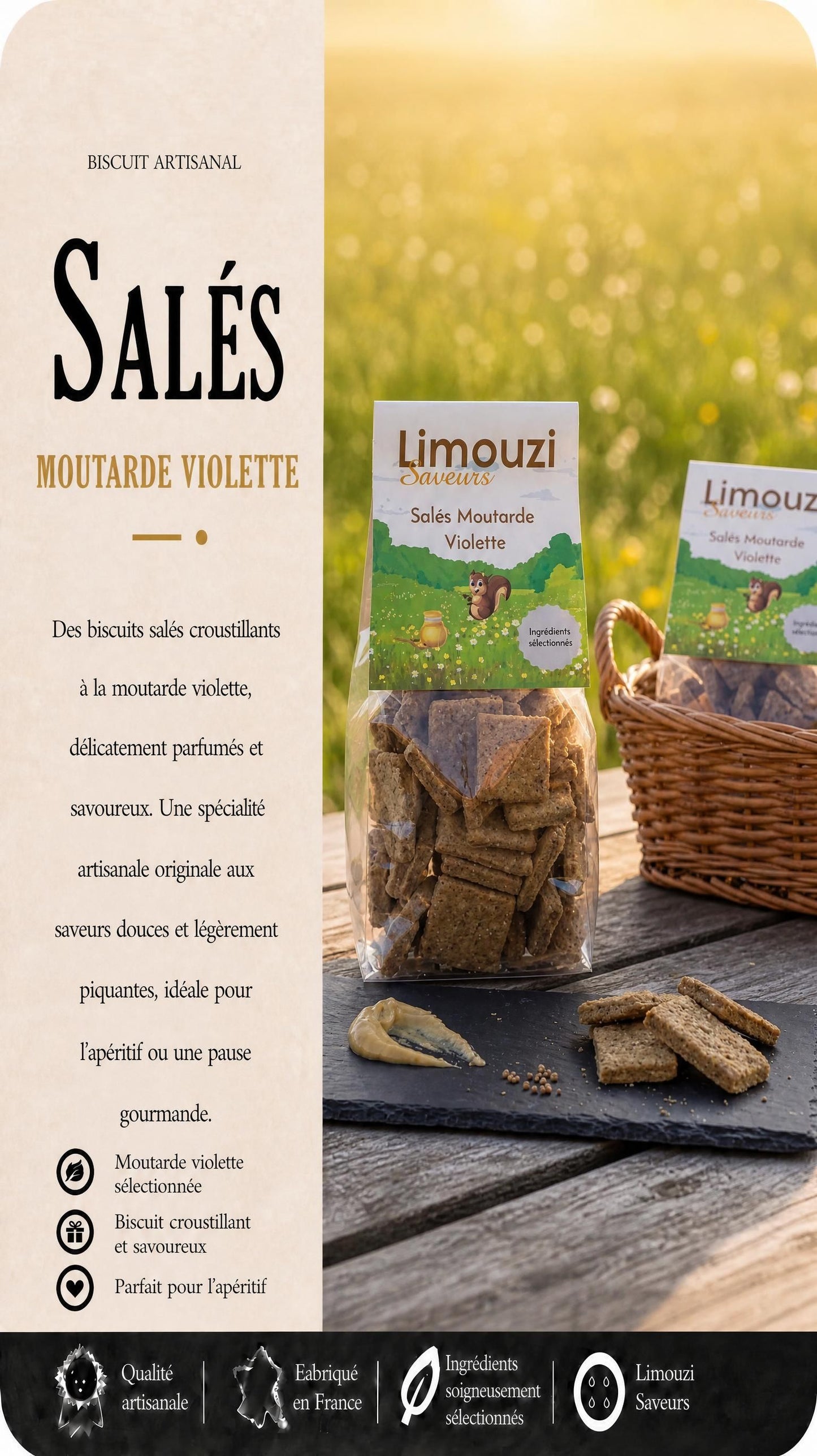 Salés Moutarde Violette de Brive 150G