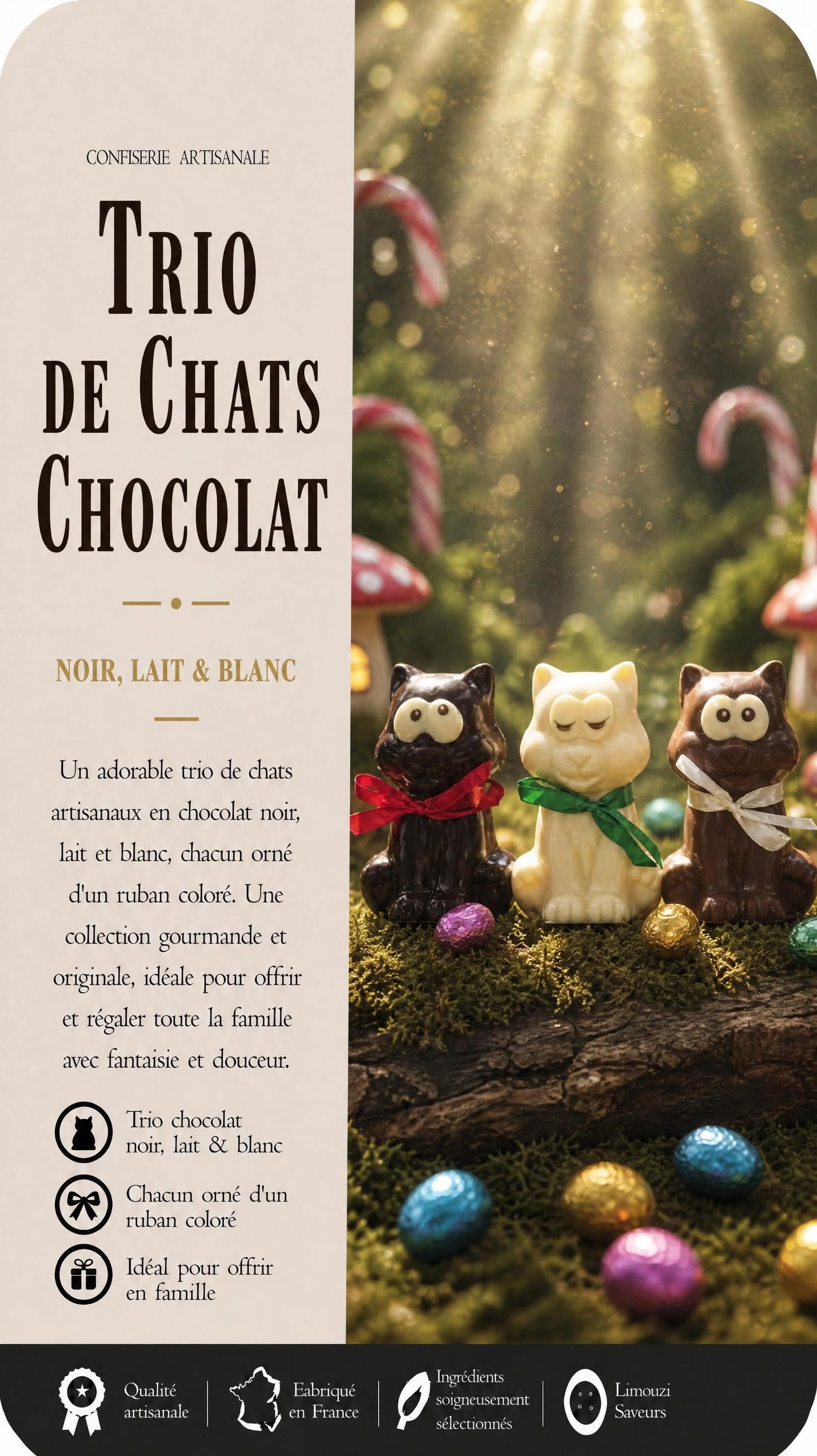 Trio de Chatons 150g