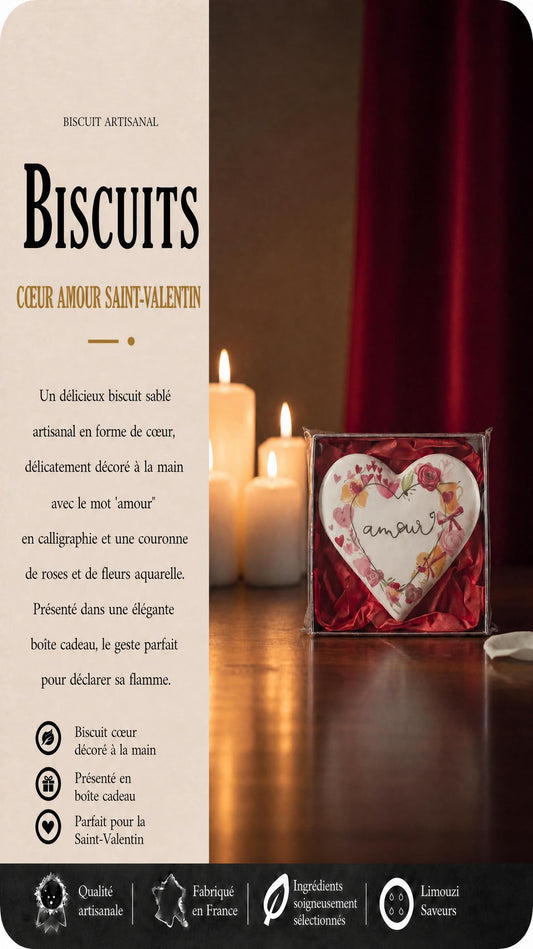 Biscuits Personnalisés Coeur " Amour "