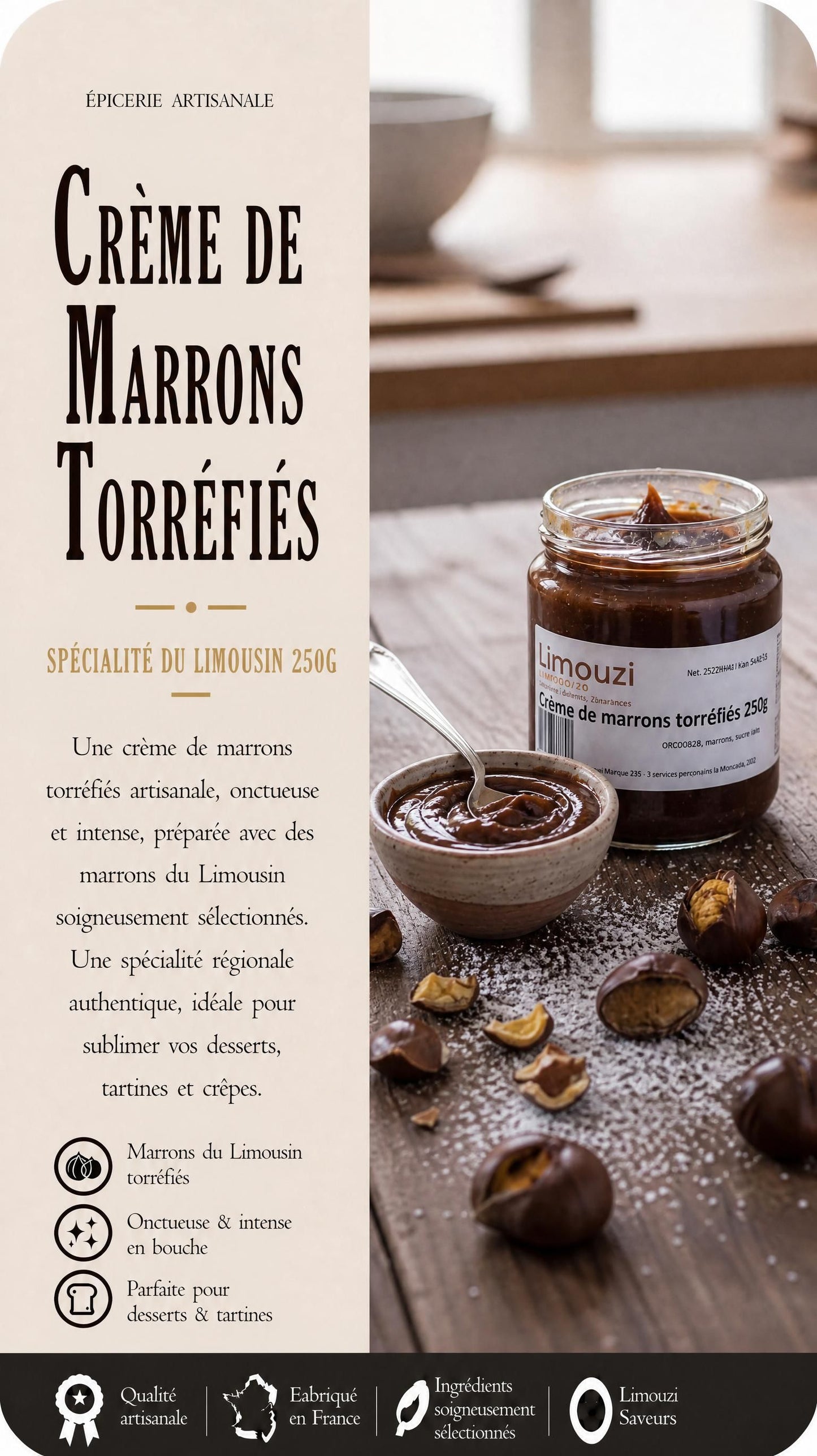 Crème de marrons torréfiés 250g