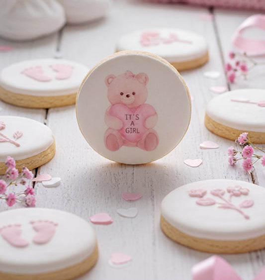Biscuit sérigraphié "it's a girl"