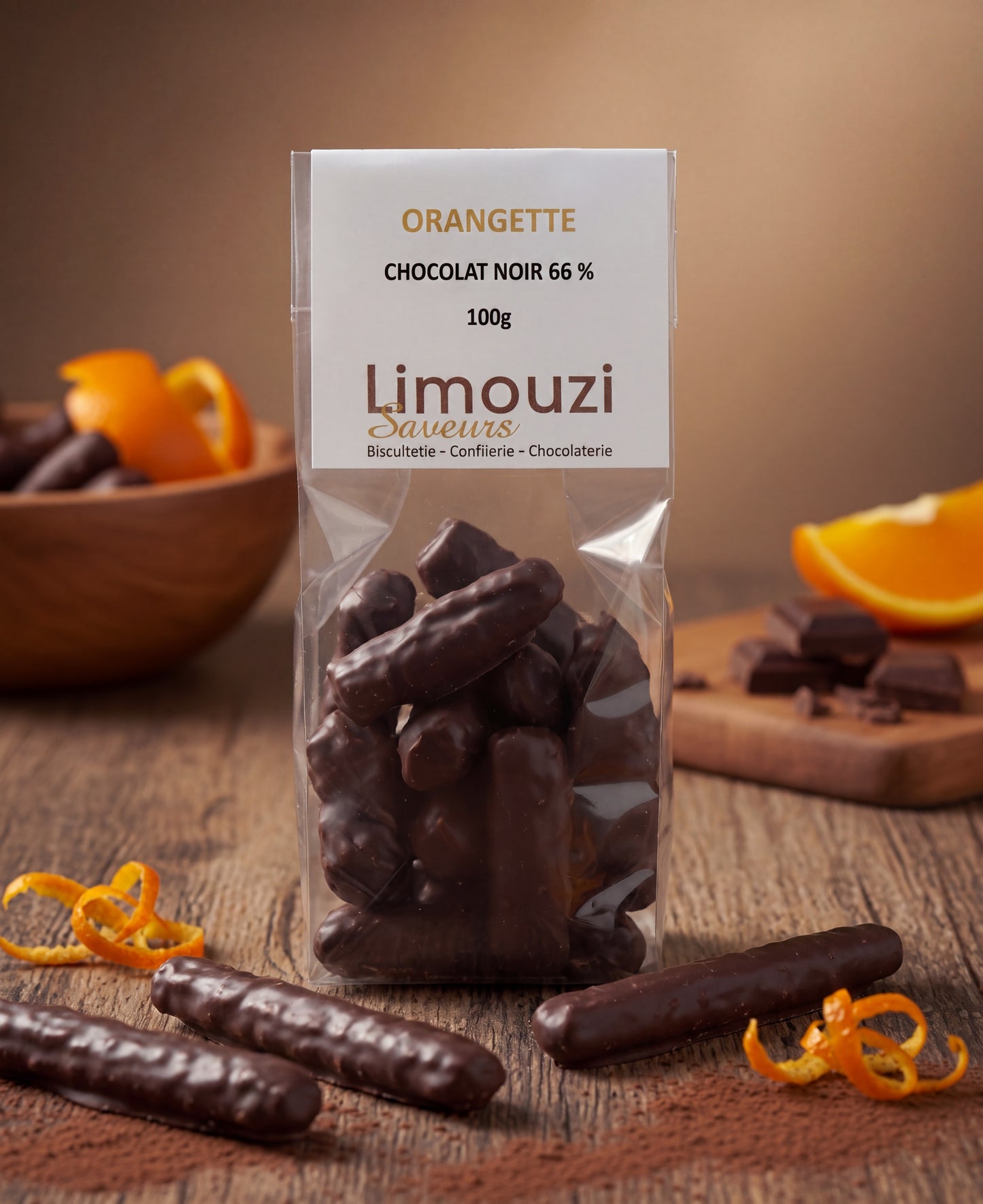 Orangettes chocolat noir 200g