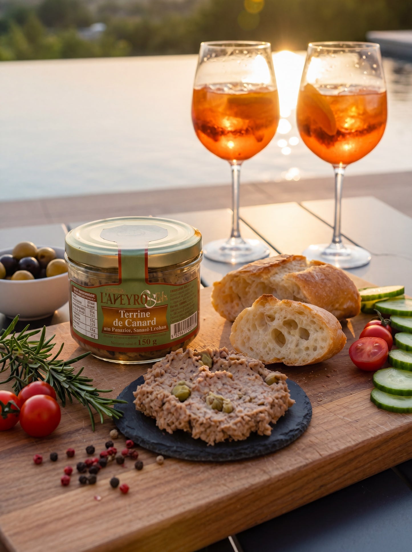 Terrine de canard aux olives et au piment d'Espelettte