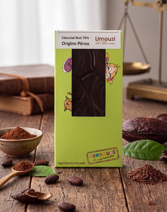 Tablettes de chocolat noir 70% origine Pérou 100g