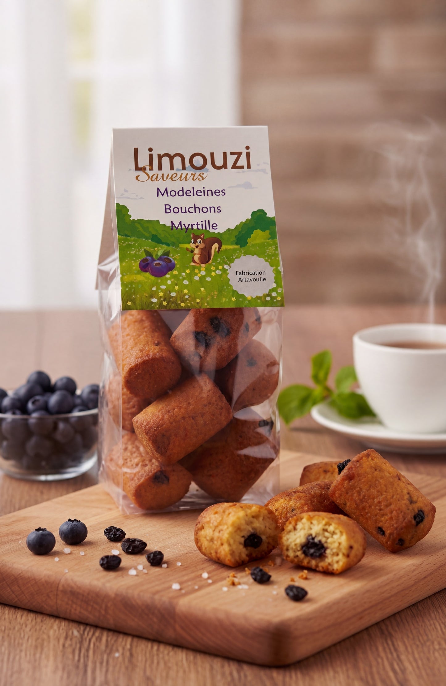Madeleines Bouchon myrtille 150G