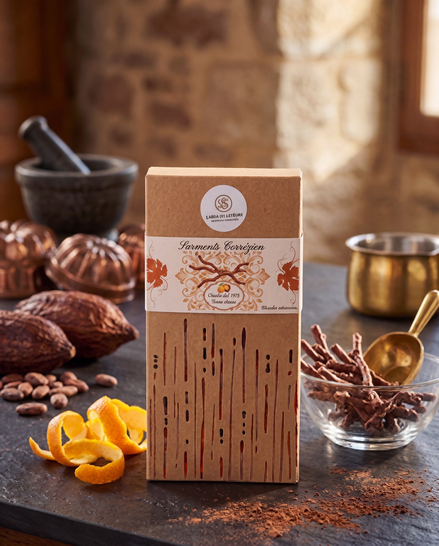 Sarments Corrézien Chocolat Lait 38% Orange