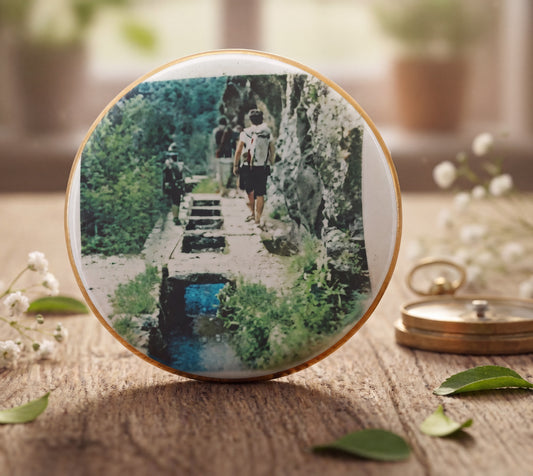 Biscuit sérigraphié "LE CANAL DES MOINES - AUBAZINE"