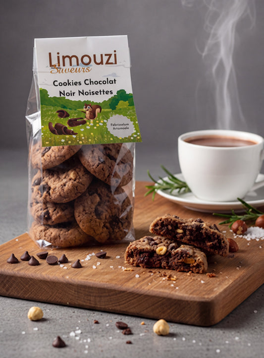 Cookies chocolat noir noisettes 150G