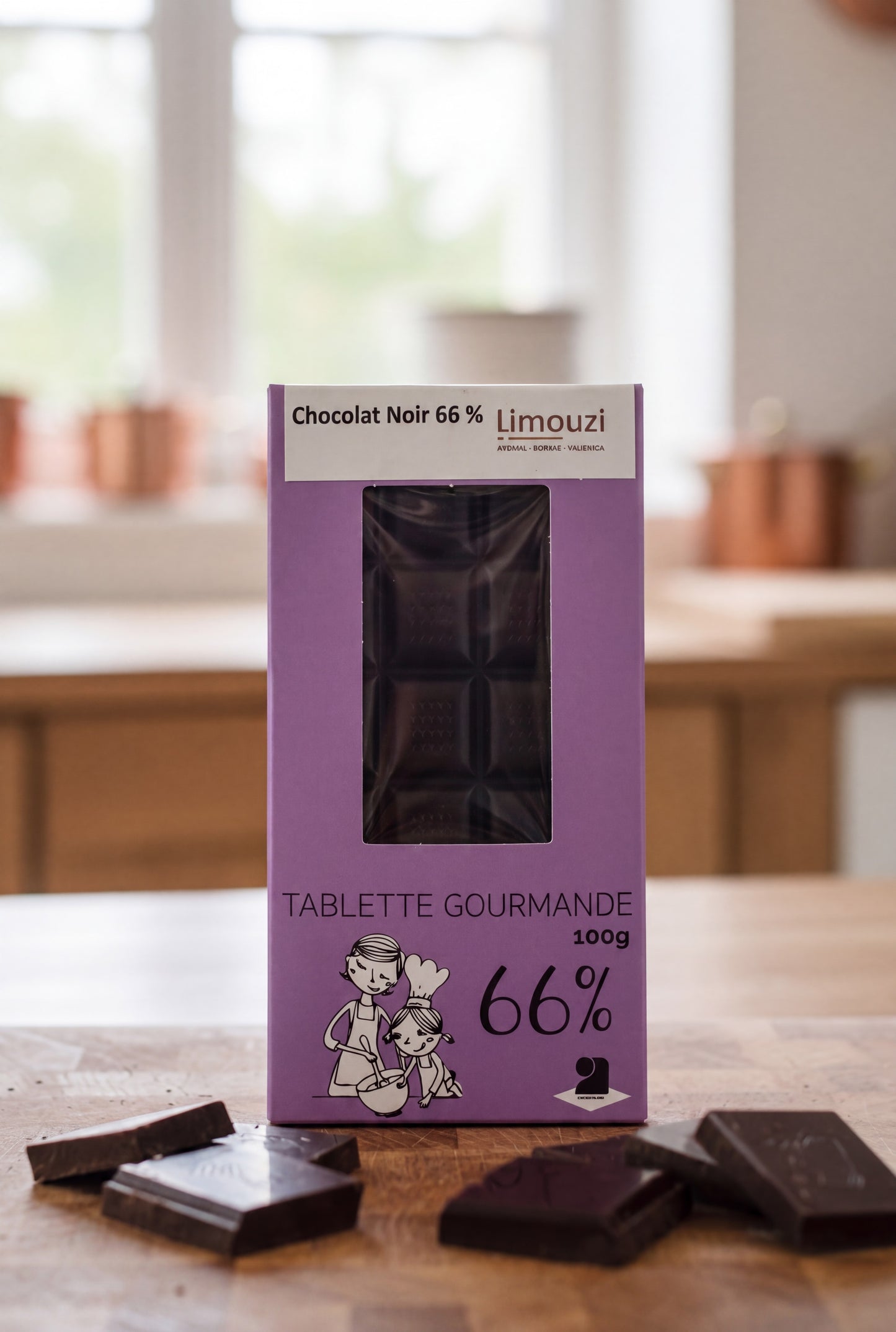 Tablettes de chocolat noir 66% 100g