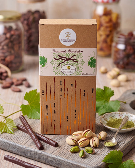 Sarments Corrézien Chocolat Noir 68% Pistache