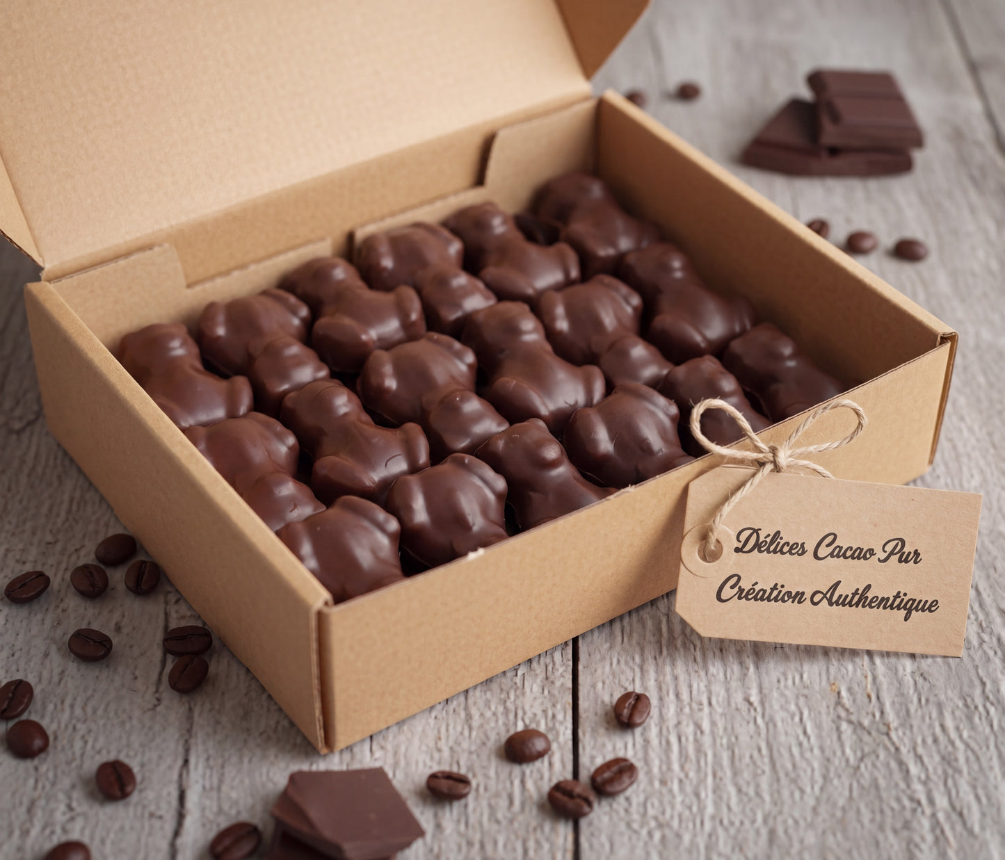 Boite de 54 oursons guimauve chocolat lait