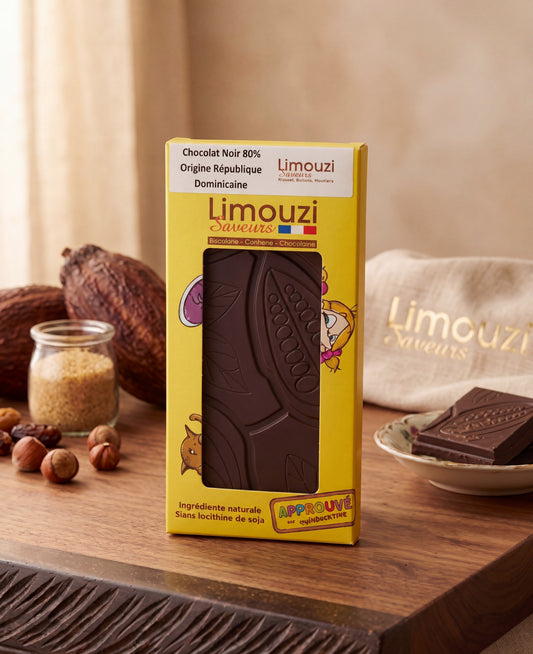 Tablettes de chocolat noir 80% origine République Dominicaine 100g