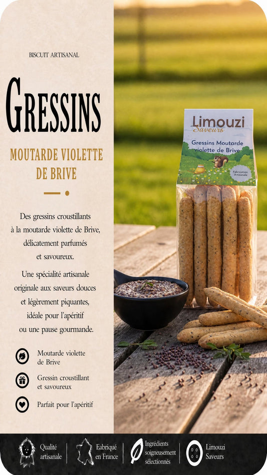 Gressin Moutarde Violette de Brive 110g