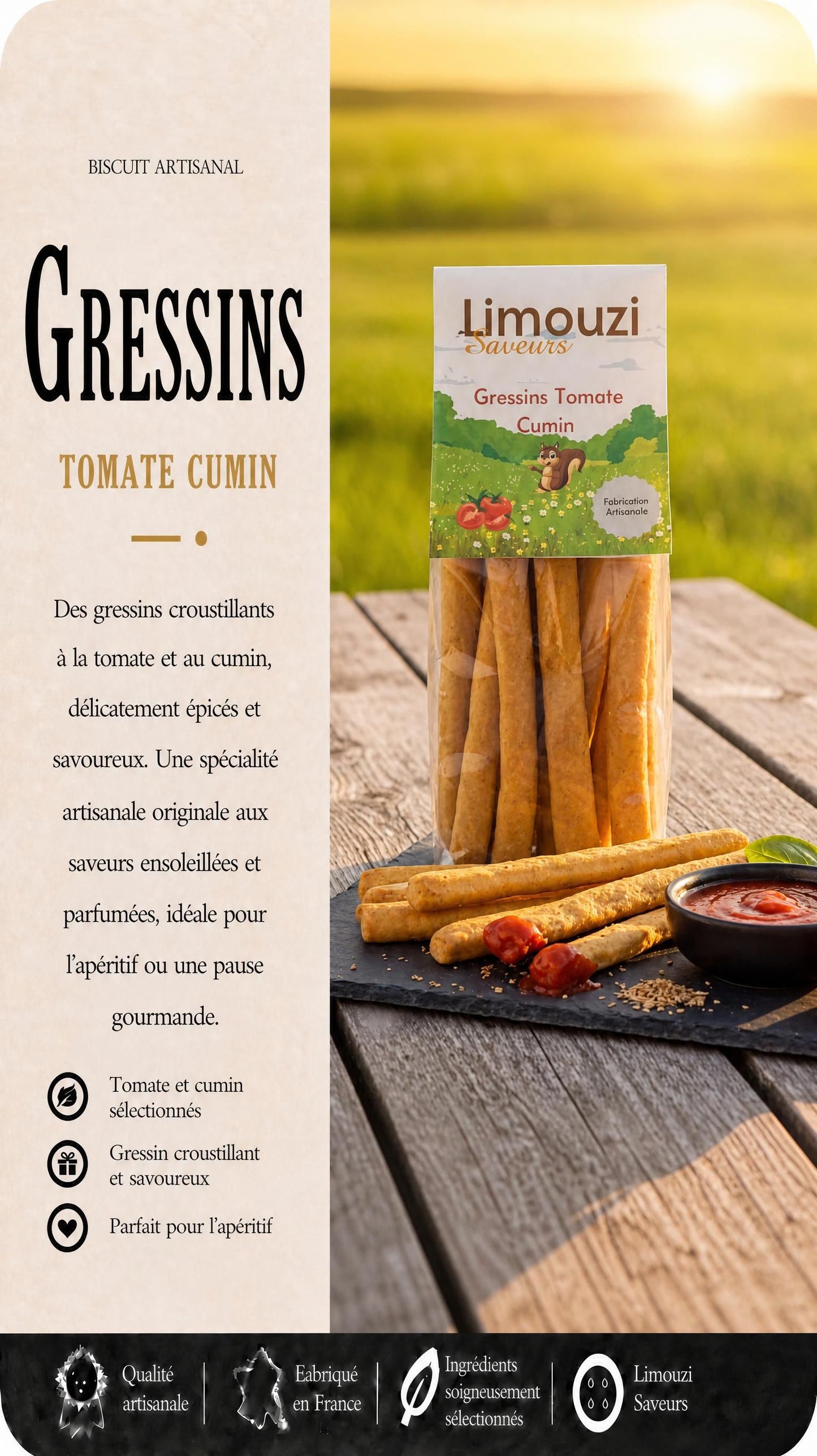Gressin Tomate & Cumin 110g