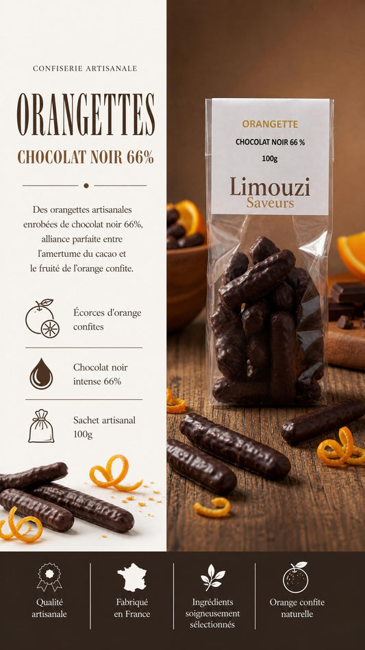 Orangettes chocolat noir 100g