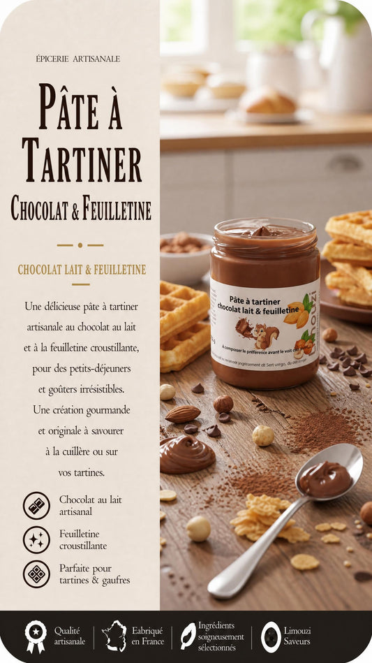 Pâte à Tartiner chocolat Lait & Feuilletine 300g