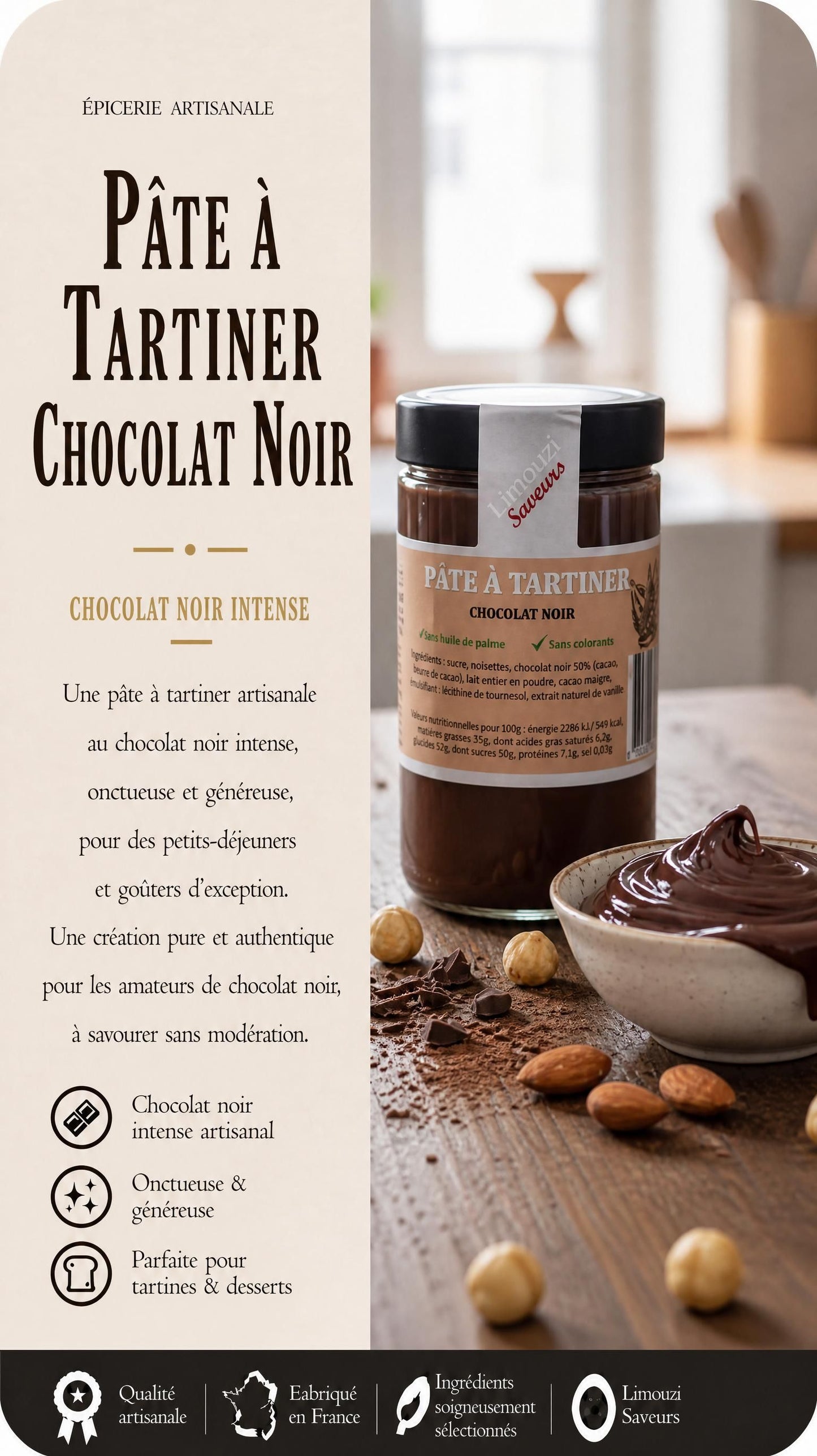 Pâte à Tartiner Chocolat Noir 300g