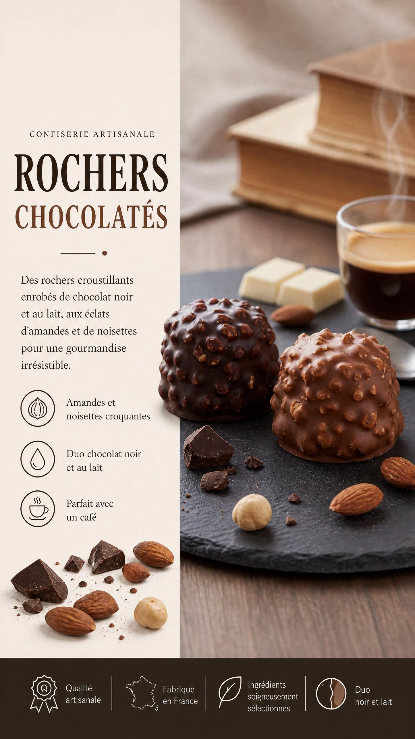 Rocher Chocolat Praliné Amandes Noisettes